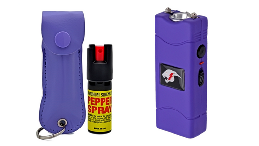 Pepper Spray and Mini Stun Gun Combo with Built-in LED Flashlight